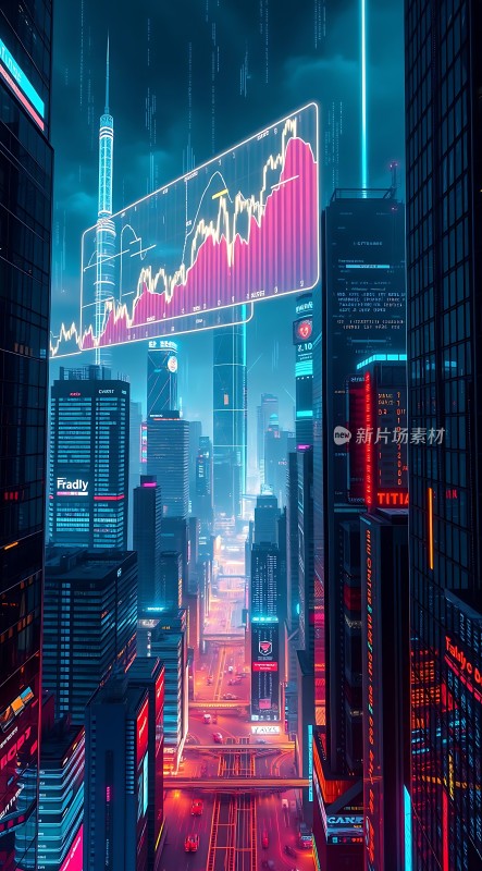 霓虹都市金融图表