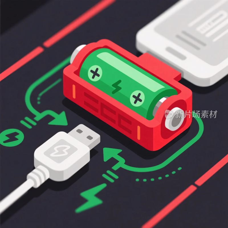 电池充电插画