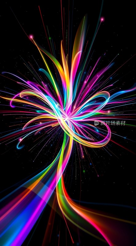 五彩斑斓的光芒绽放
