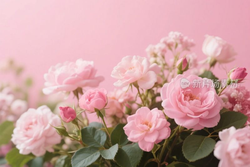 粉色玫瑰花丛