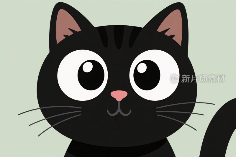 卡通黑猫插画