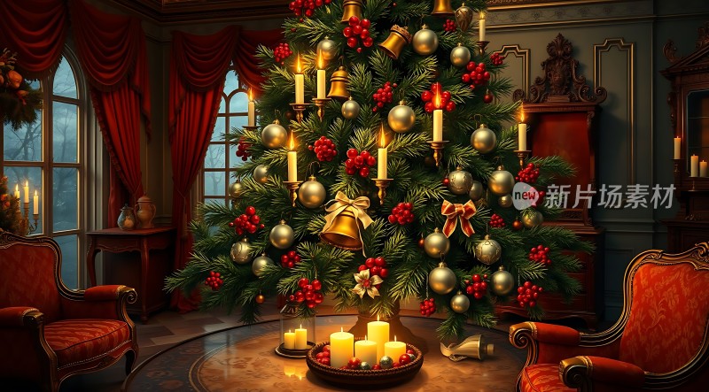 圣诞树下的温馨时光