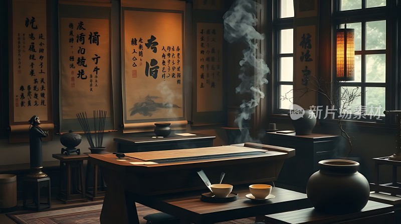 古风茶室雅集图