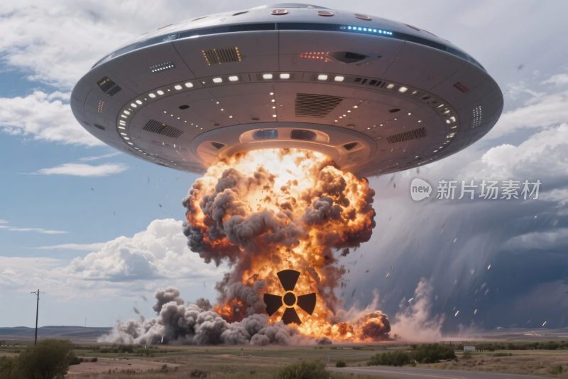 飞碟爆炸科幻场景