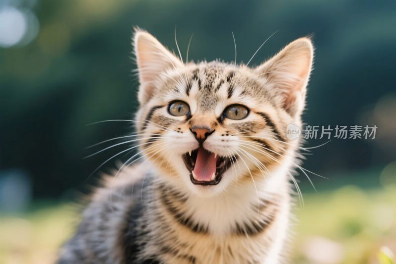 小猫张嘴特写