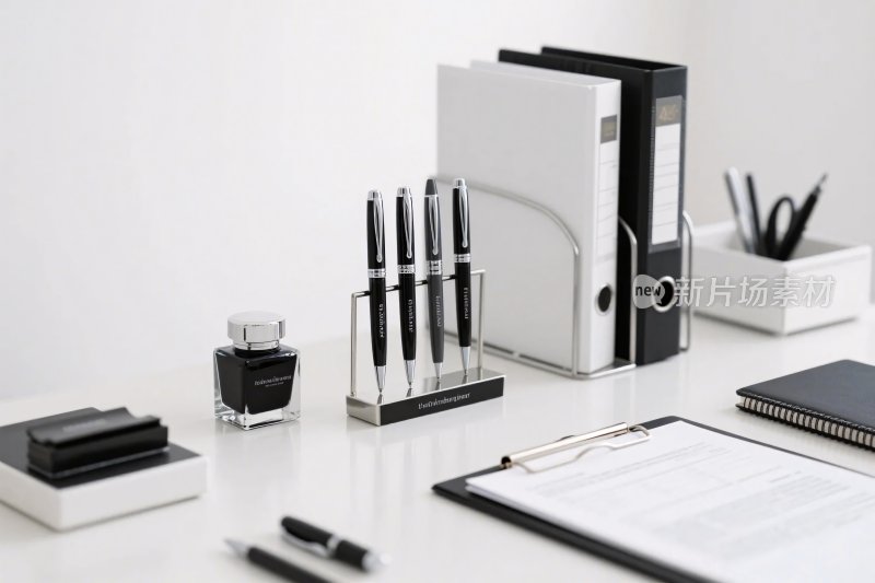 办公桌面文具布置