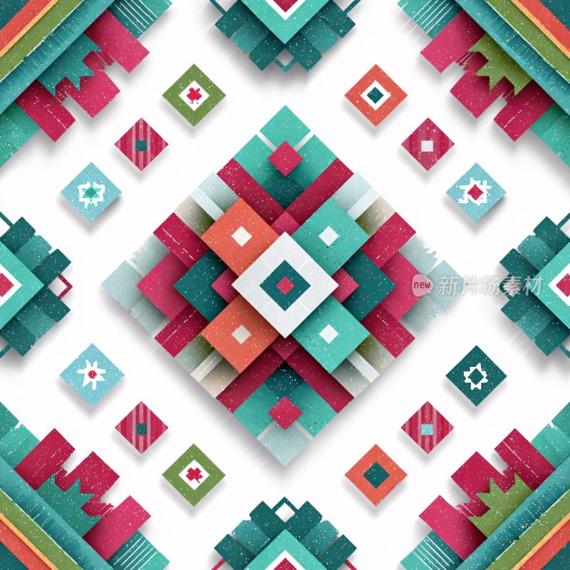 多彩几何图案插画