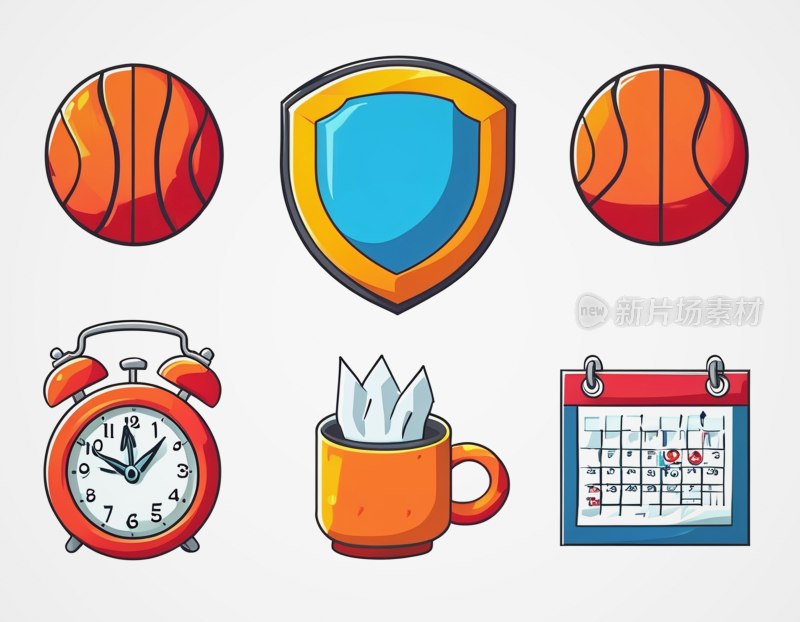 篮球运动日历图标