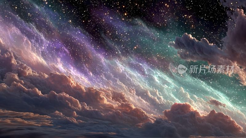 梦幻绚丽的星空云海景象