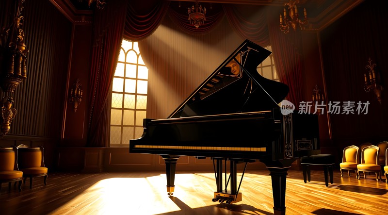阳光下的钢琴
