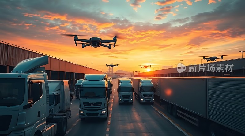 未来物流无人机与卡车协同作业