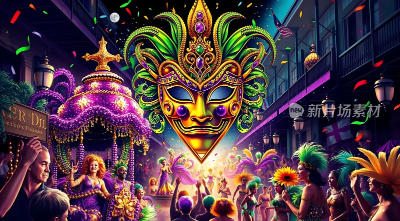狂欢节面具游行