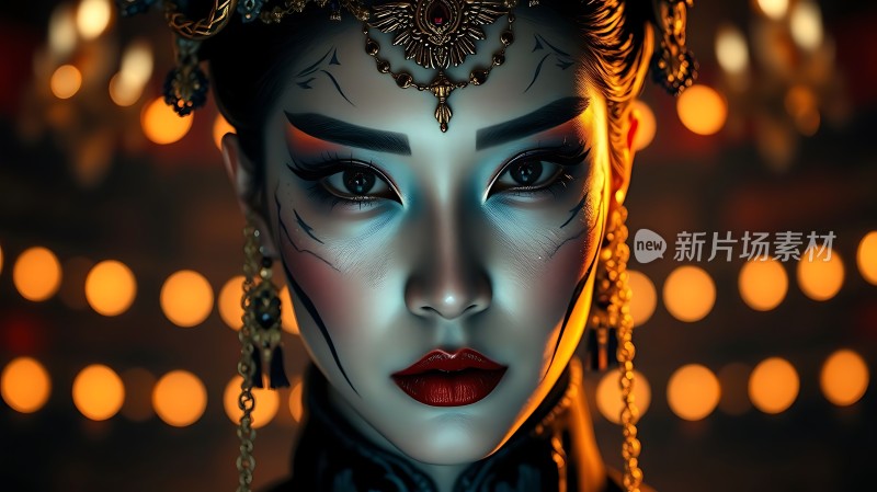 神秘女子的华丽面容