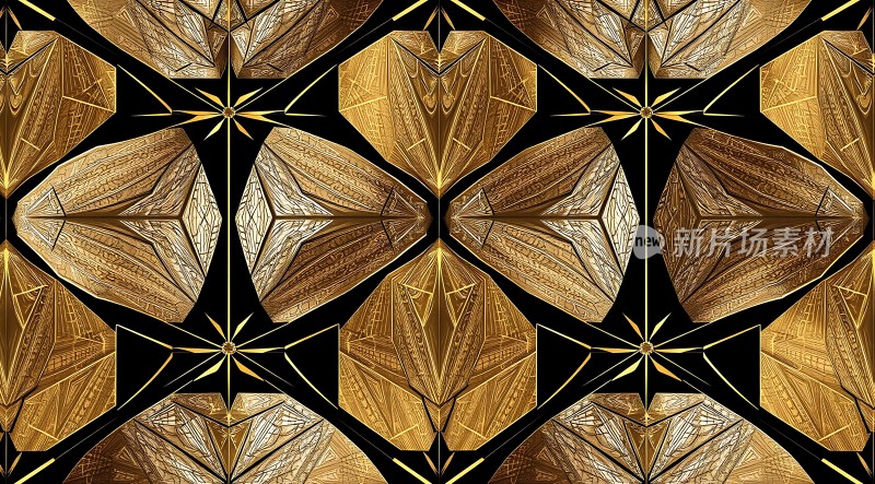 金色几何图案