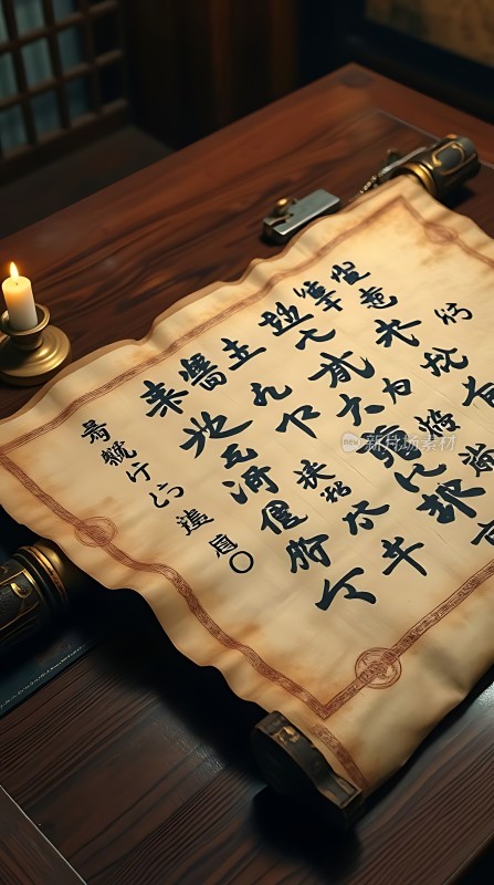 古卷秘文烛光下的神秘启示