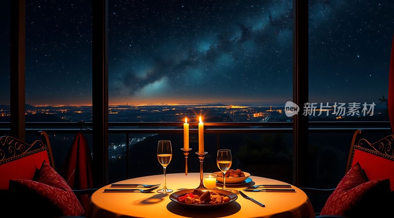 星空下的浪漫晚餐