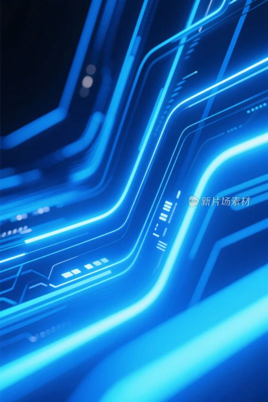 蓝色科技线条插画