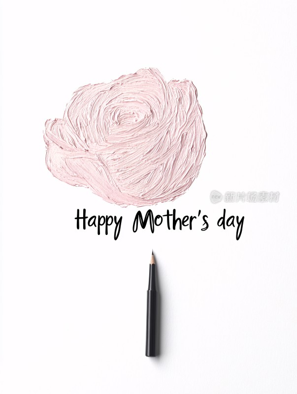 母亲节手绘粉色花朵插画