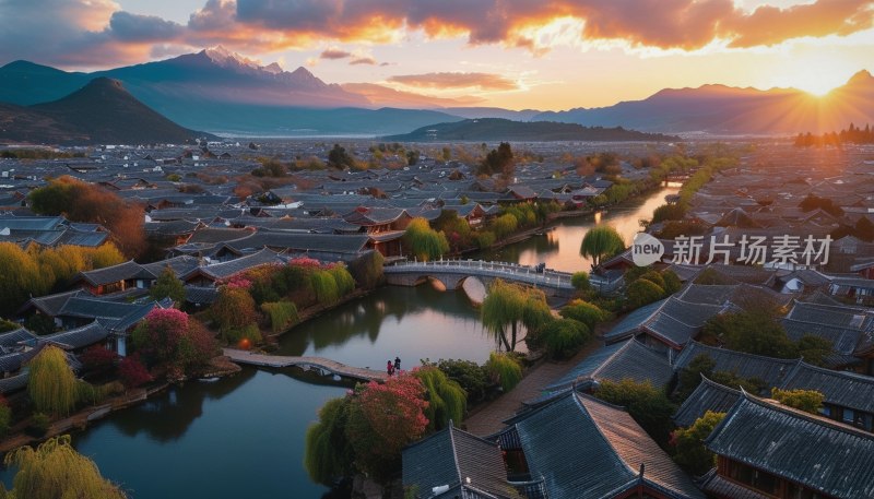 丽江古城日出美景