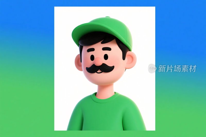 卡通绿色角色插画