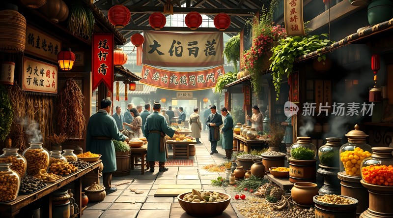 古风集市繁华景象