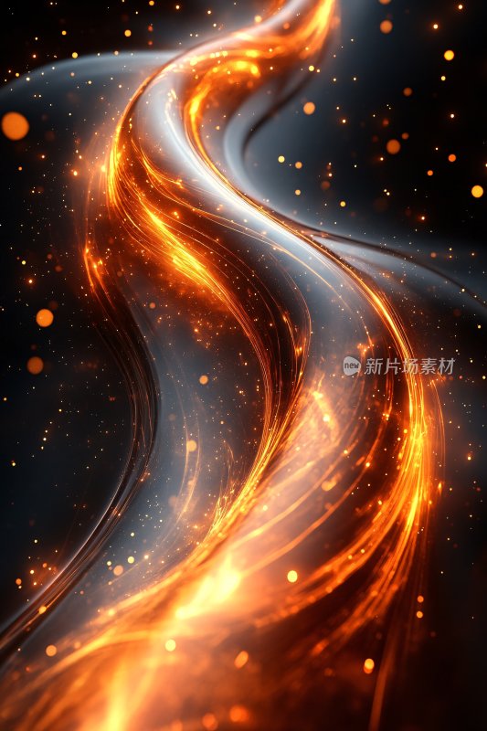 炫彩流动光线插画