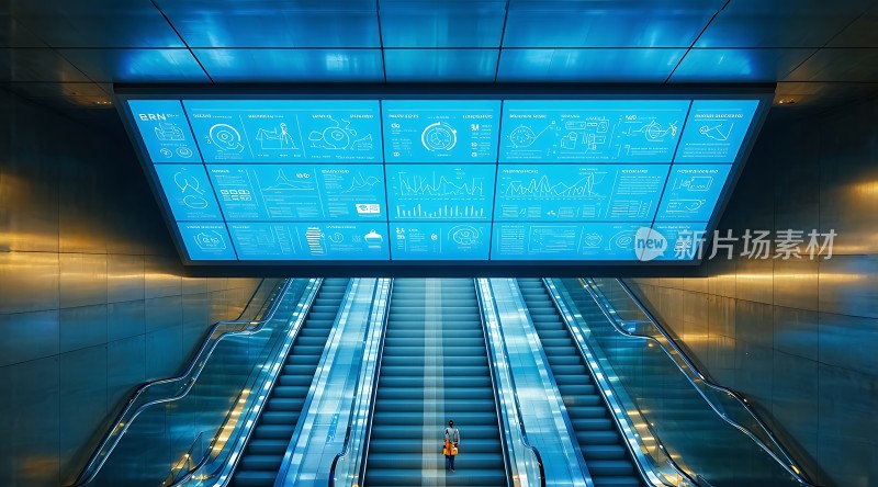 科技感十足的地铁站内景