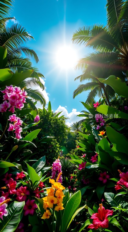 阳光下的热带花园