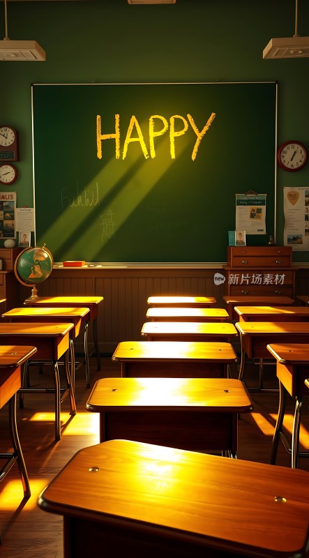 阳光洒满教室快乐学习时光