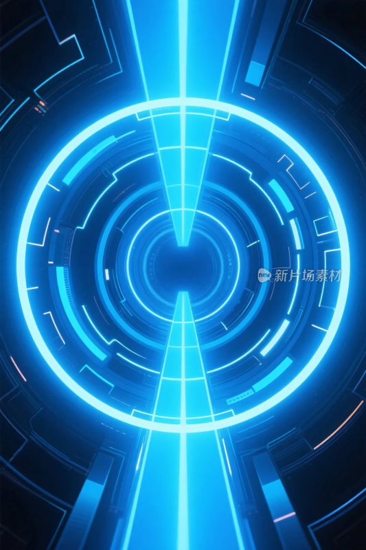 蓝色环形科技光效图