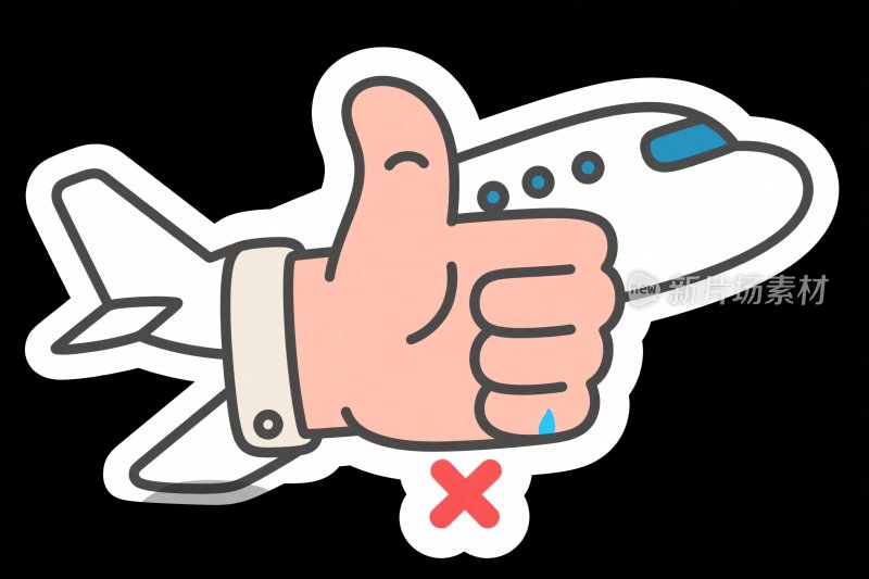 卡通飞机点赞贴纸