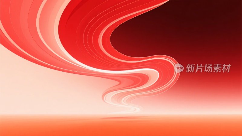 红色渐变流动线条背景图