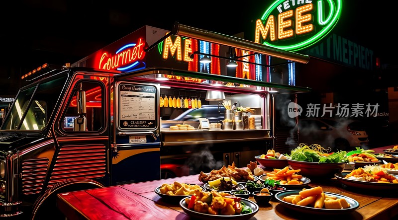 美食卡车上的美味佳肴