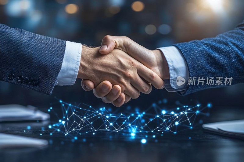 商务人士握手合作场景