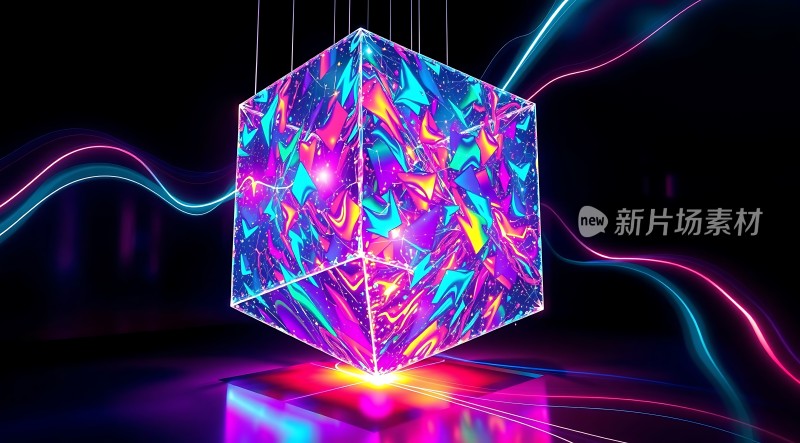 新片场素材炫彩立方体