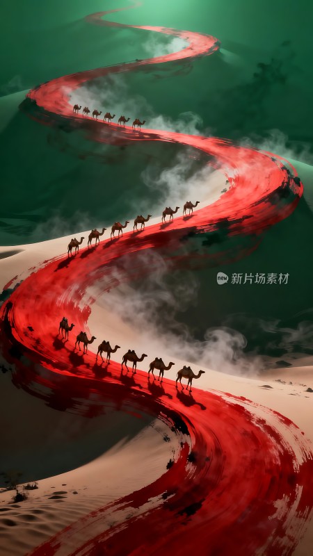 驼队穿越红色丝绸之路