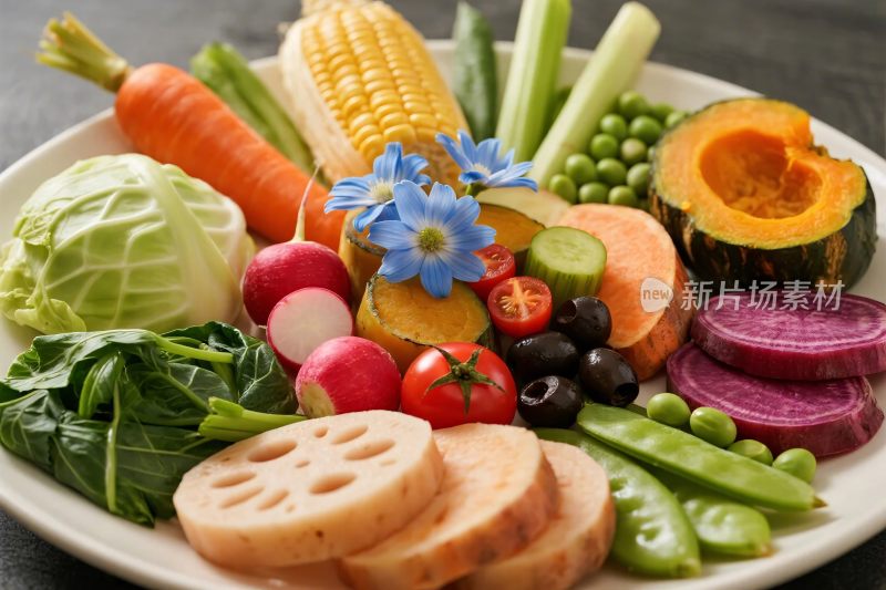 丰富多样果蔬摆盘