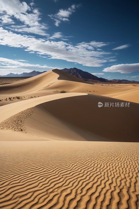 扫射沙丘远处一座高山清图片