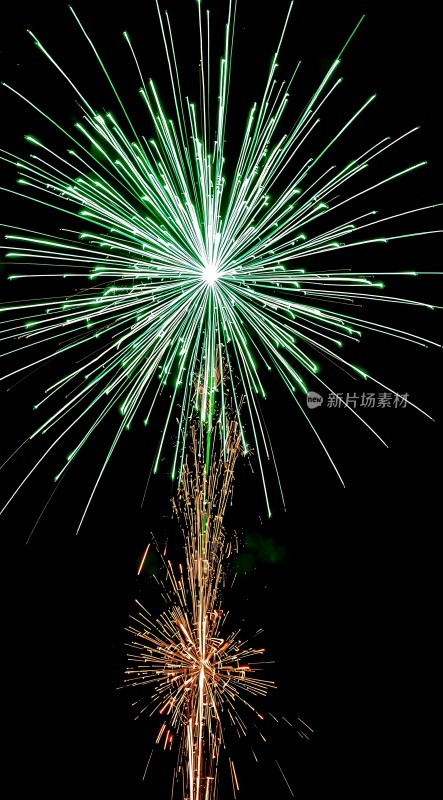 夜空烟花绽放色彩斑斓光芒四射