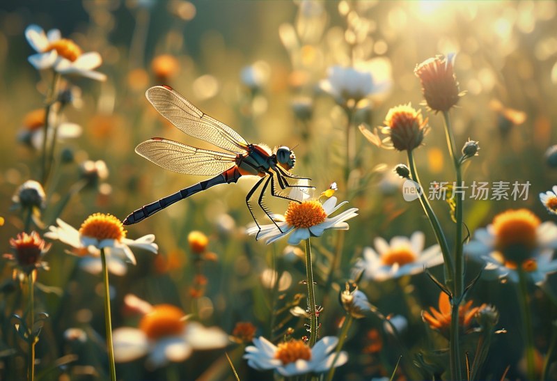 夏日微风野花蜻