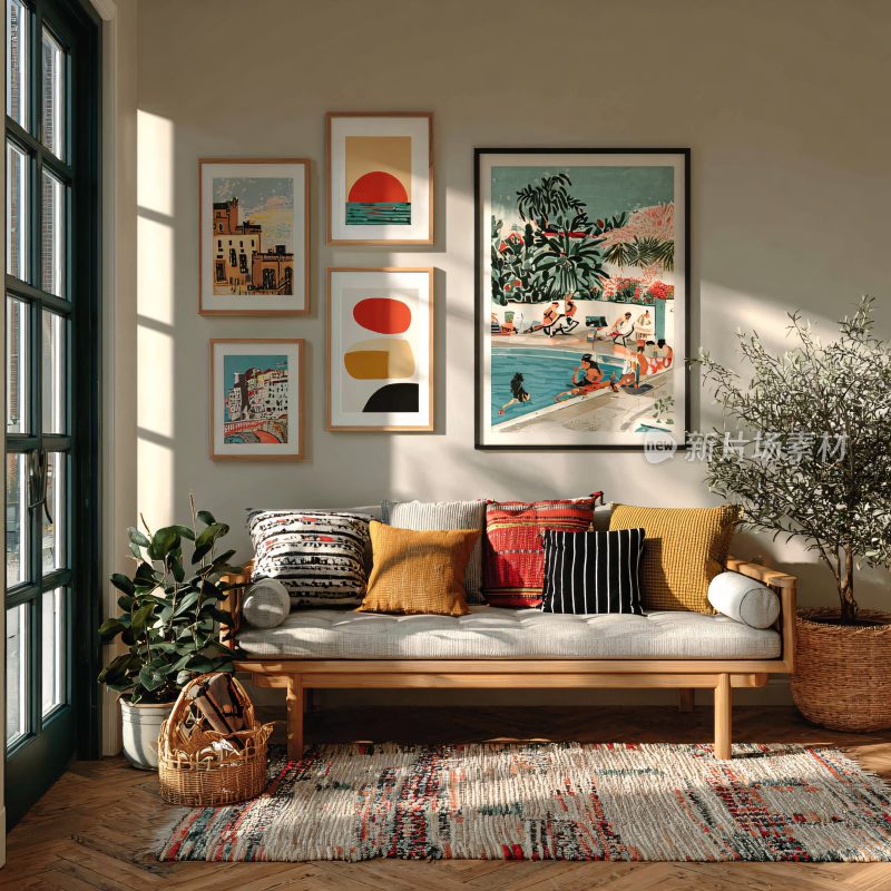 温馨室内装饰的角落场景