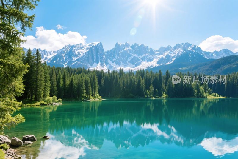 山水湖景美景图