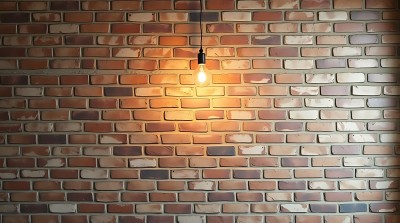 复古砖墙上的温馨灯光 复古砖墙上的温馨灯光