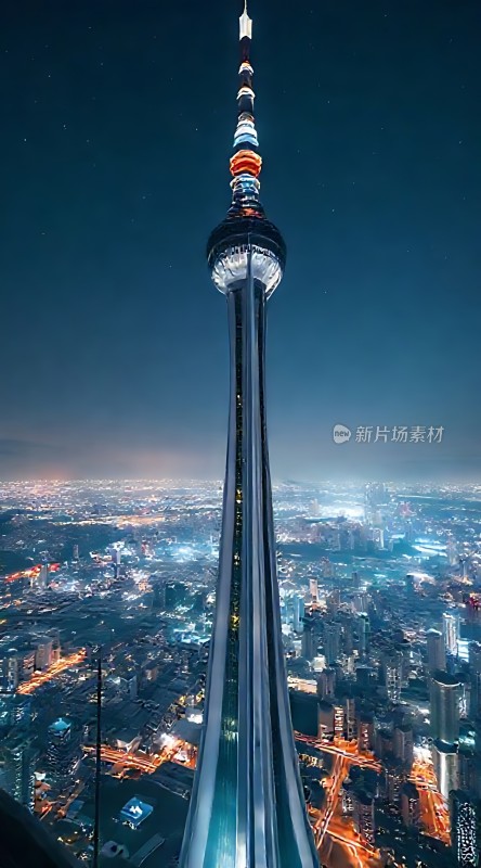 东方明珠夜色下的璀璨上海