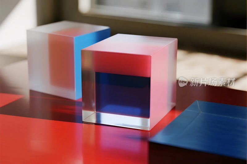 彩色透明立方体组合