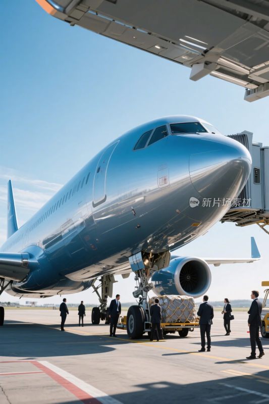 机场停机坪上的大型飞机