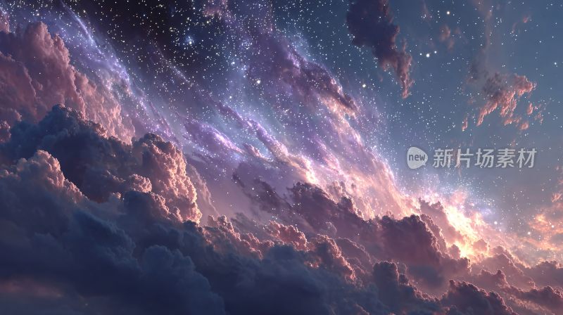 梦幻绚丽的星空云海景象