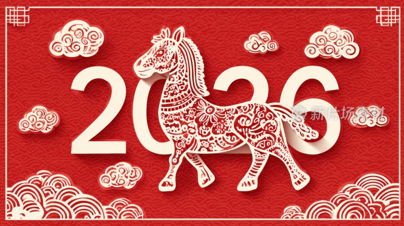 2026中国风生肖马年