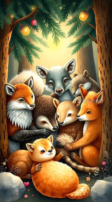 森林里的温馨聚会