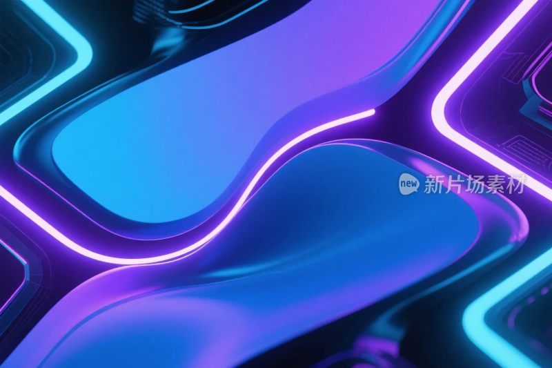 霓虹线条抽象插画